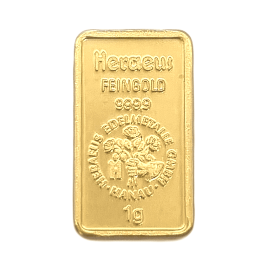 Goldbarren 1 gramm lose Heraeus